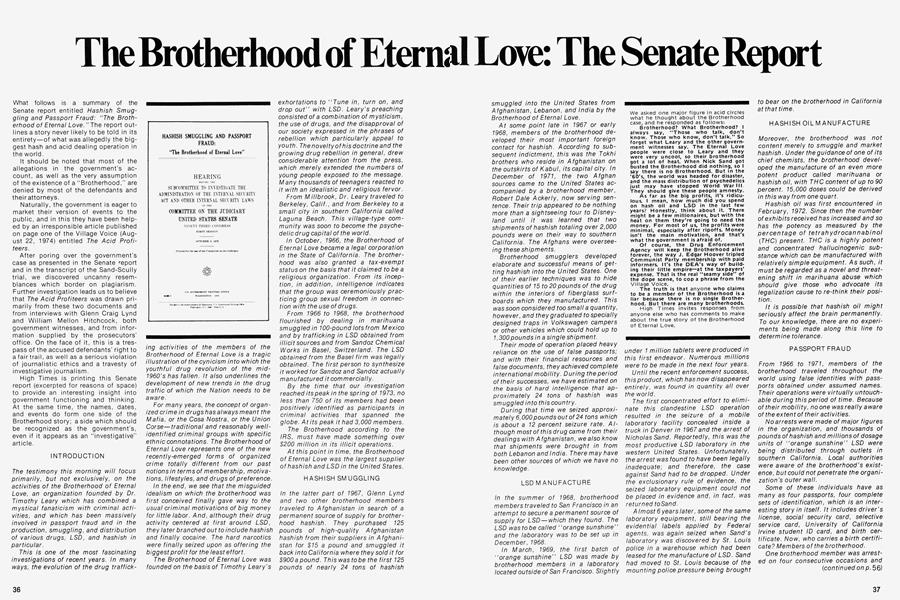 The Brotherhood of Eternal Love: The Senate Report