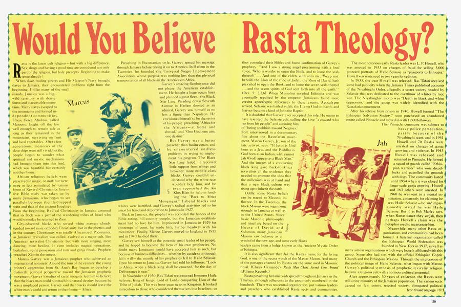 Would You Believe Rasta Theology?