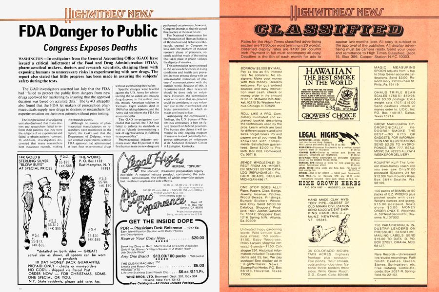 FDA Danger to Public