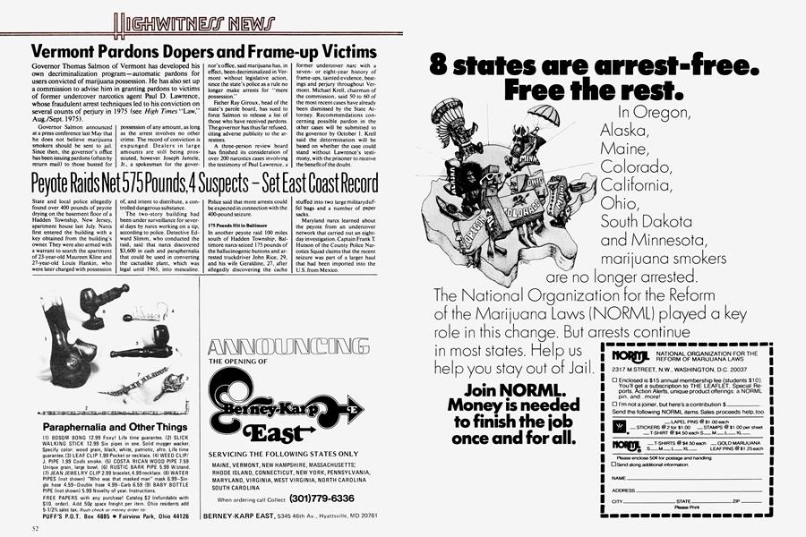 Vermont Pardons Dopers and Frame-up Victims
