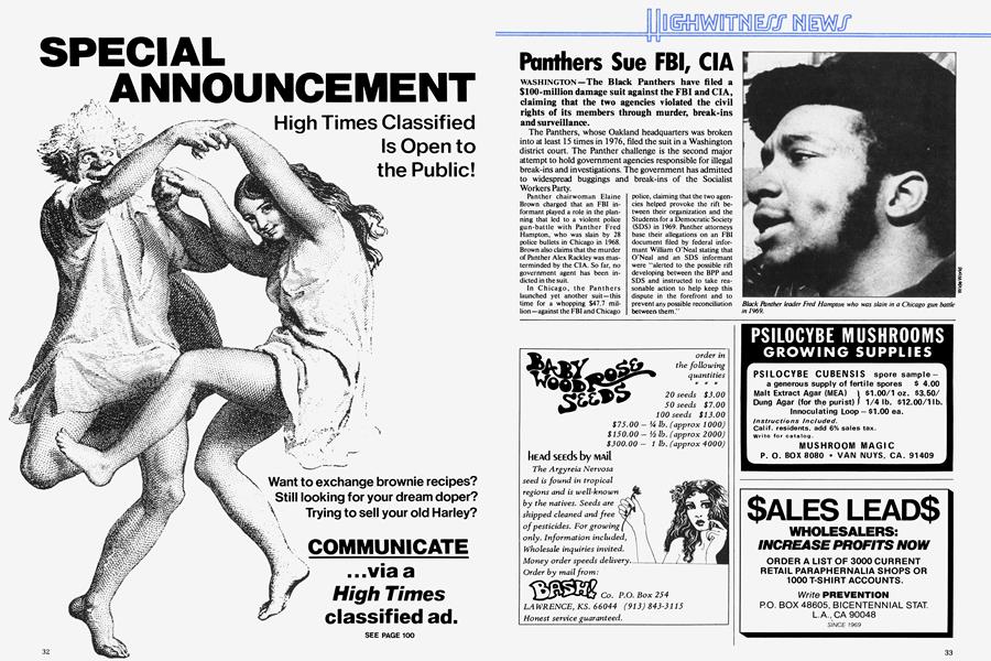 Panthers Sue FBI, CIA