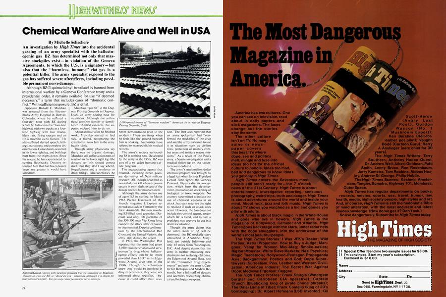 Chemical Warfare Alive and Well in USA