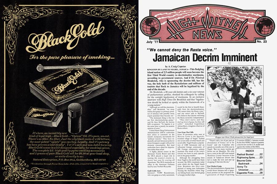 Jamaican Decrim Imminent