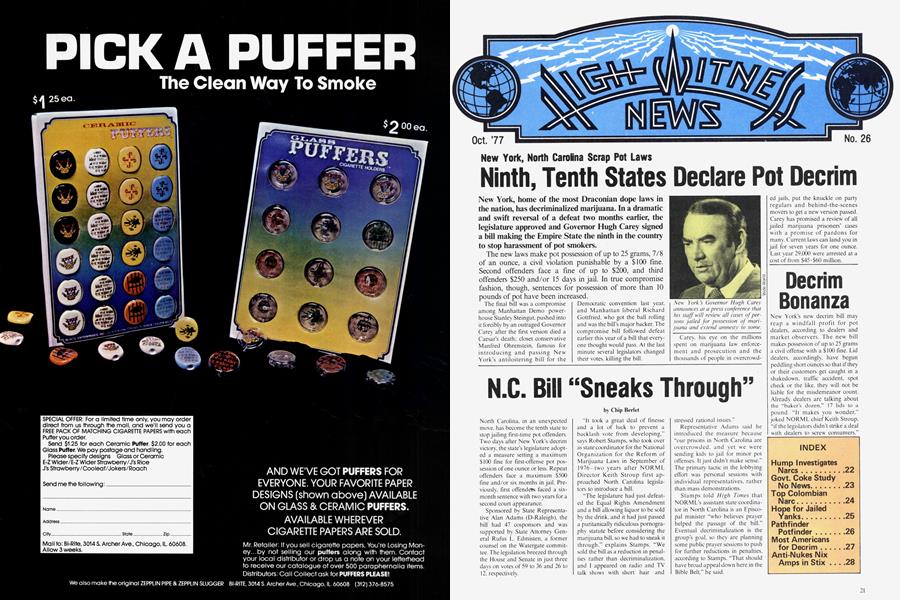 N.C. Bill "Sneaks Through"