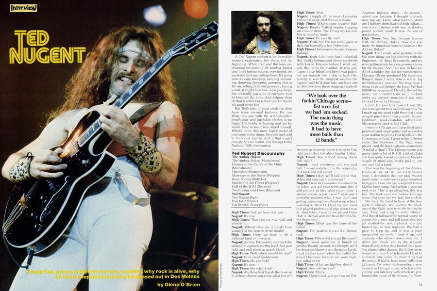 TED NUGENT | High Times | October '77