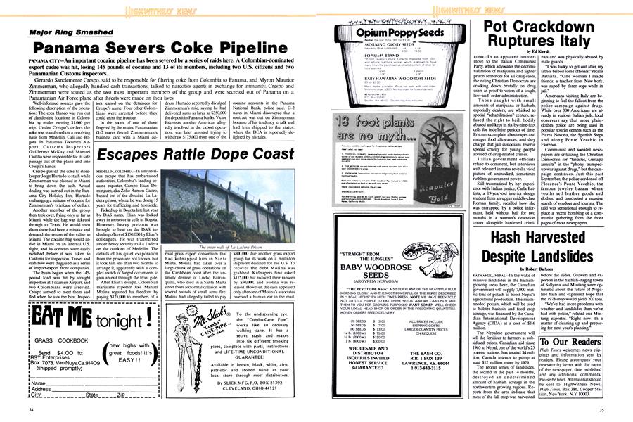 Panama Severs Coke Pipeline