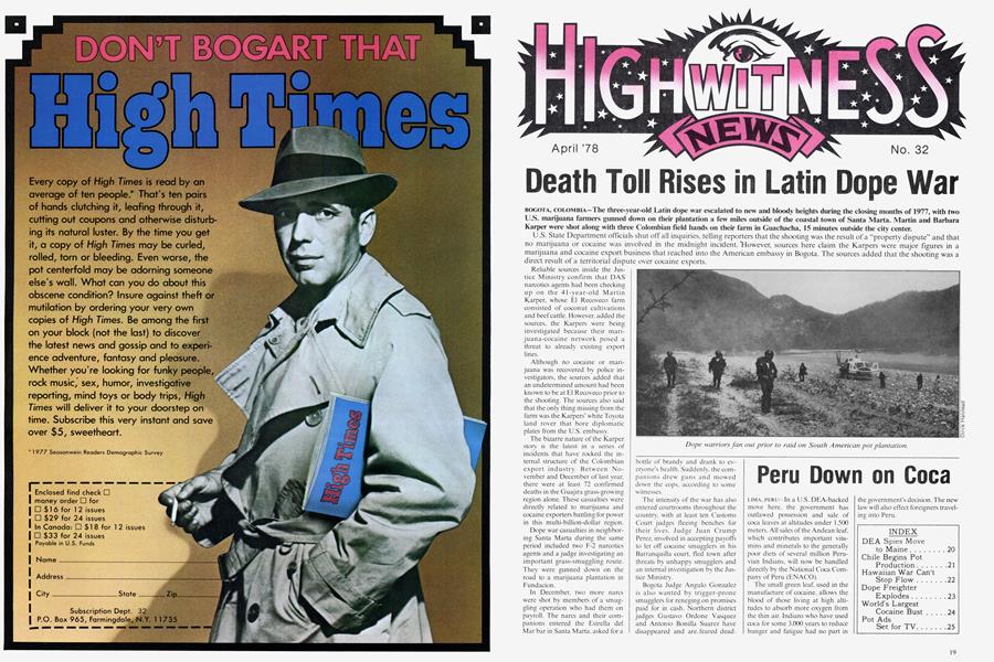 Death Toll Rises in Latin Dope War