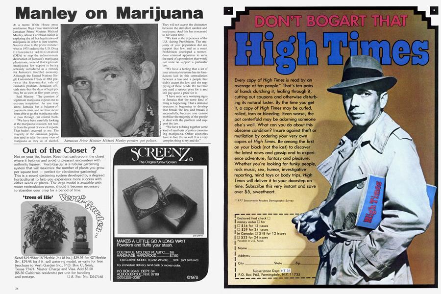 Manley on Marijuana