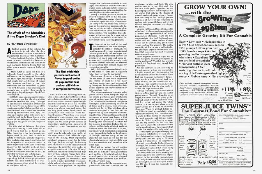 The Myth of the Munchies & the Dope Smoker's Diet