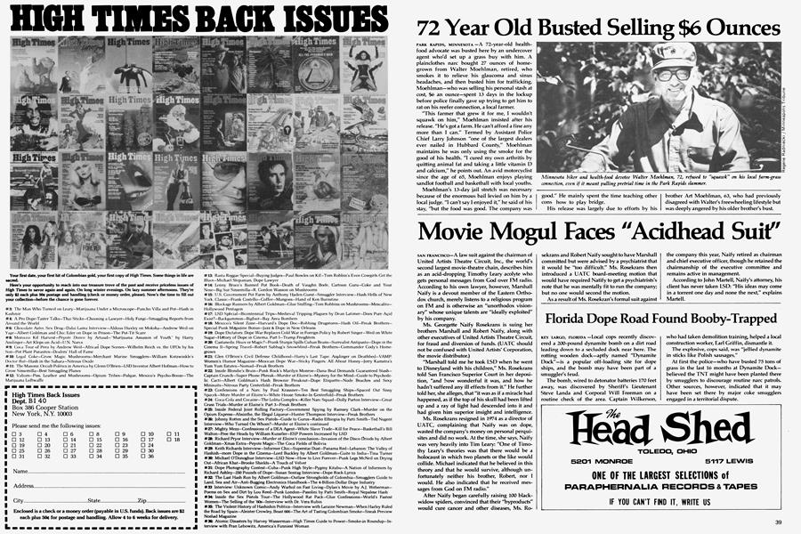 Movie Mogul Faces "Acidhead Suit"