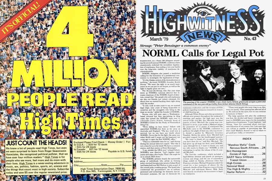 NORML Calls for Legal Pot