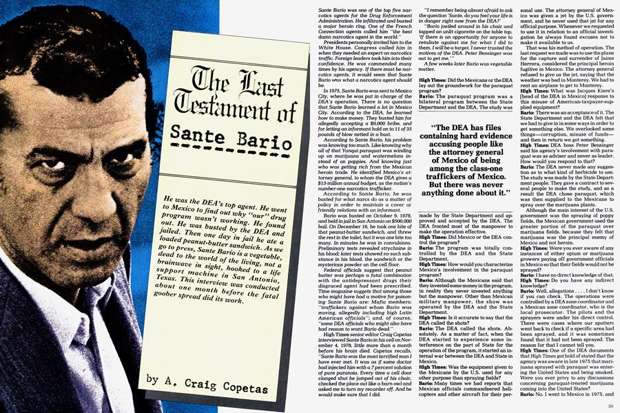 The Tast Testament of Sante Bario
