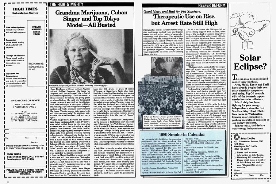 Grandma Marijuana, Cuban Singer and Top Tokyo Model—All Busted