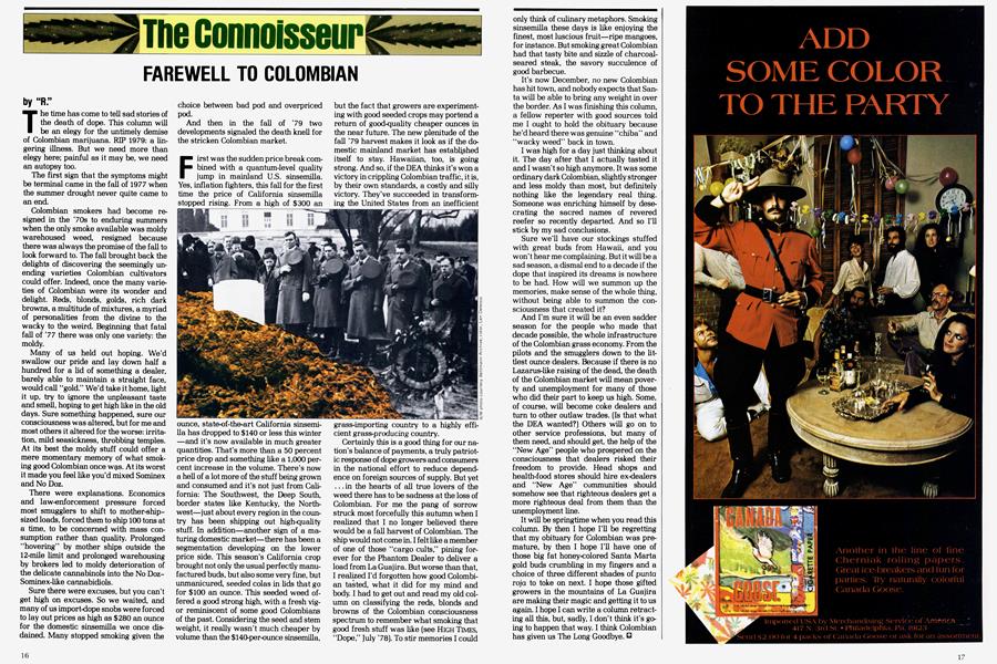 FAREWELL TO COLOMBIAN