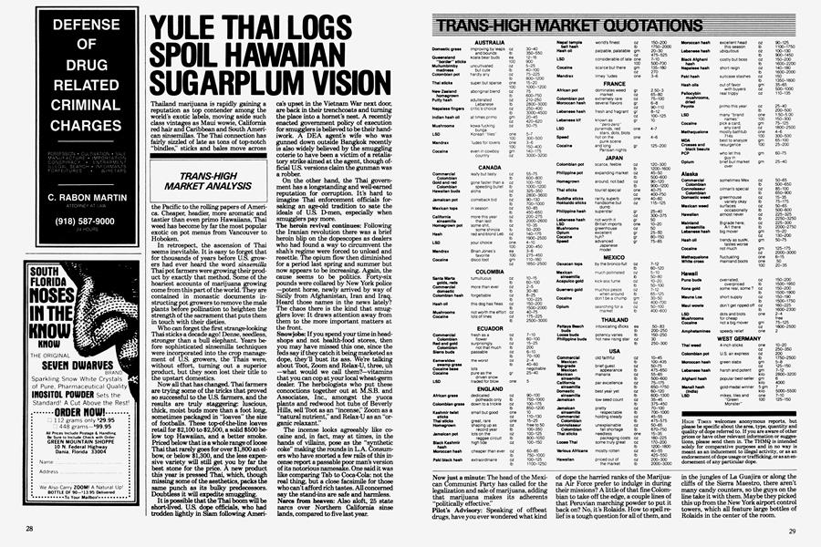 TRANS-HIGH MARKET QUOTATIONS