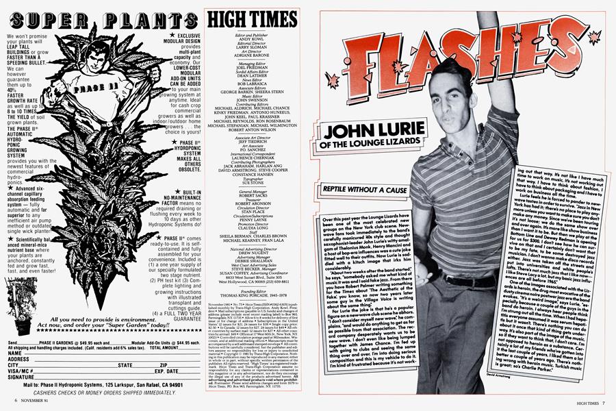 JOHN LURIE OF THE LOUNGE LIZARDS