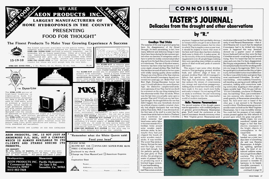 TASTER'S JOURNAL: Delicacies from the drought and other observations