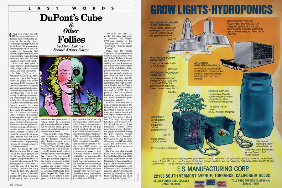 DuPont’s Cube & Other Follies