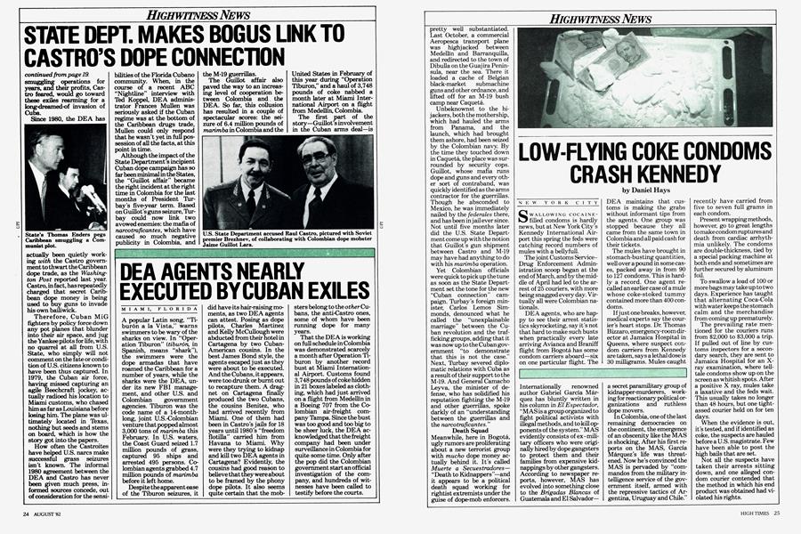 DEA AGENTS NEARLY EXECUTED BY CUBAN EXILES