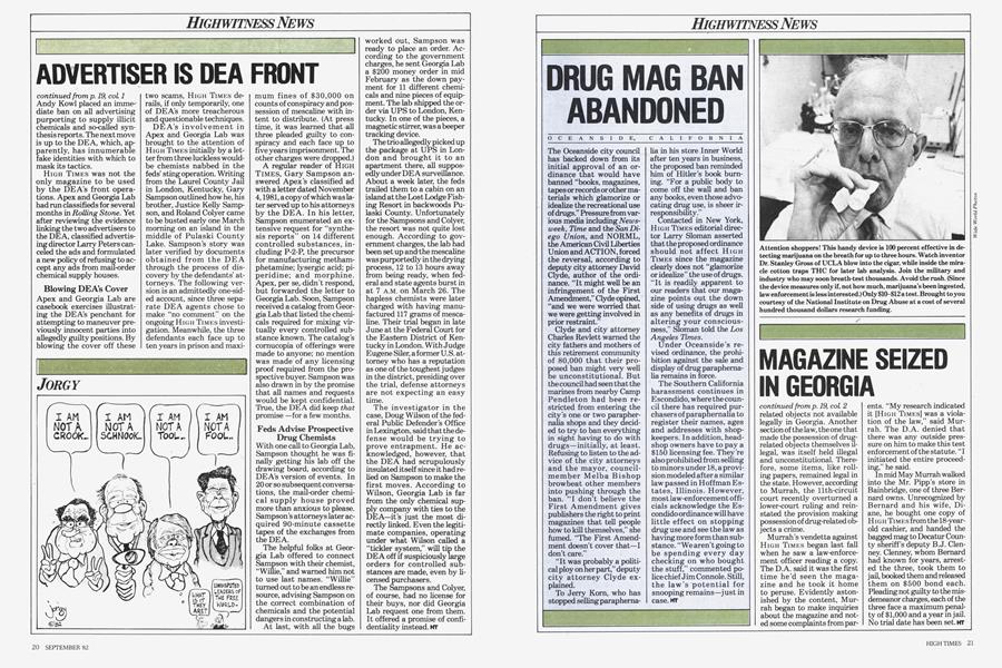 DRUG MAG, BAN ABANDONED