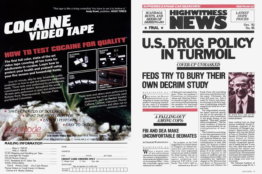 U.S. DRUG POLICY IN TURMOIL
