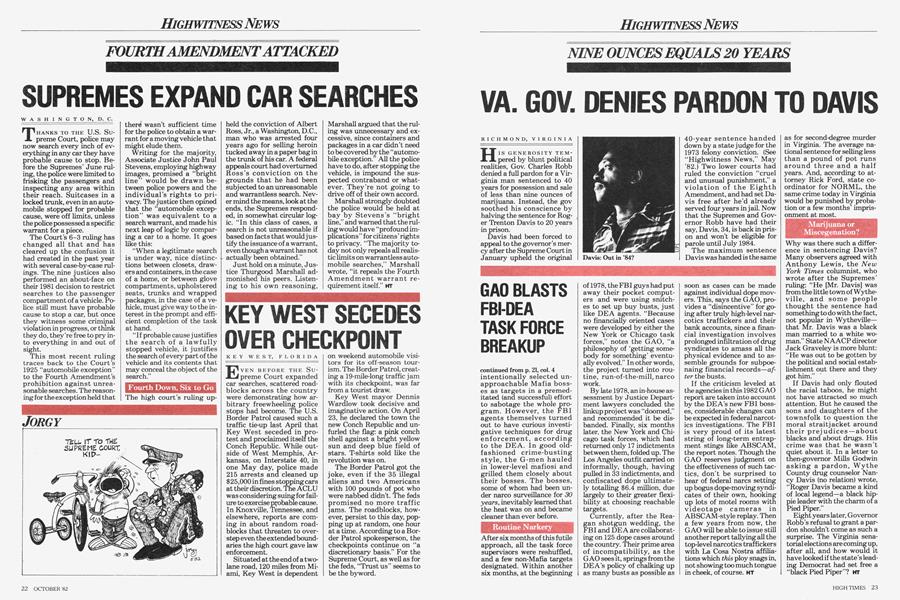 KEY WEST SECEDES OVER CHECKPOINT
