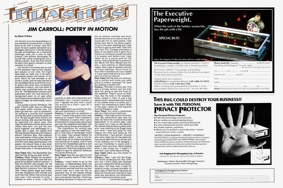 JIM CARROLL: POETRY IN MOTION
