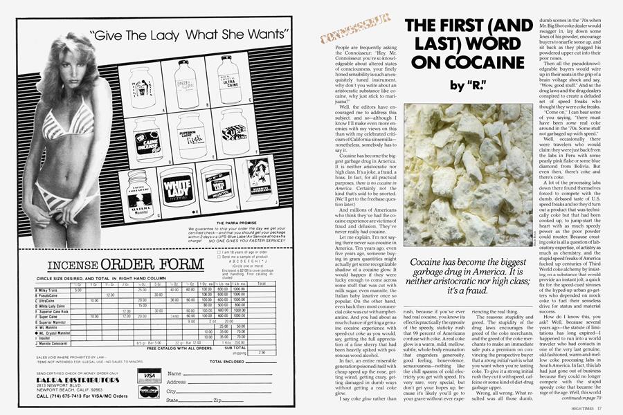THE FIRST (AND LAST) WORD ON COCAINE
