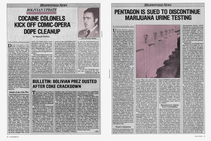 COCAINE COLONELS KICK OFF COMIC-OPERA DOPE CLEANUP