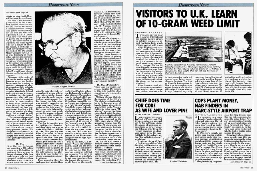 VISITORS TO U.K. LEARN OF 10-GRAM WEED LIMIT