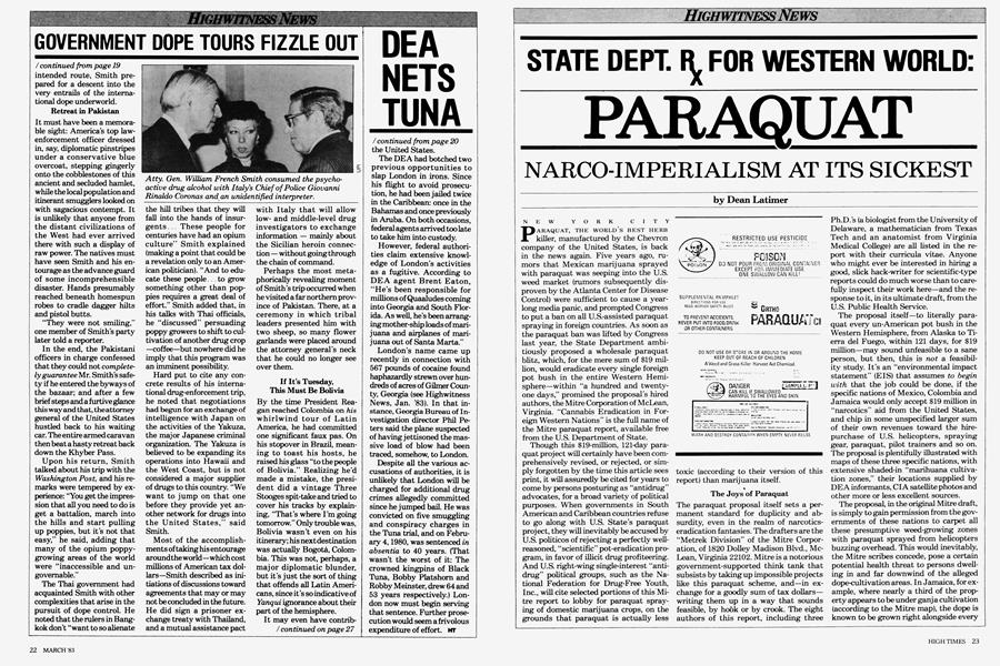 STATE DEPT. RX FOR WESTERN WORLD: PARAQUAT