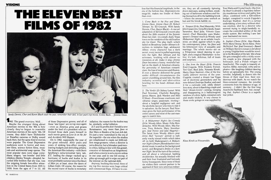 THE ELEVEN BEST FILMS OF 1982
