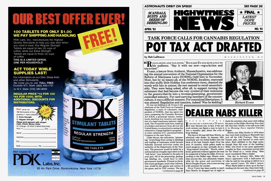 POT TAX ACT DRAFTED