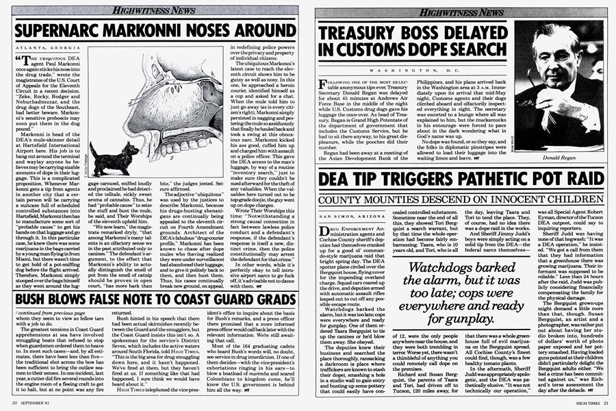 TREASURY BOSS DELAYED IN CUSTOMS DOPE SEARCH