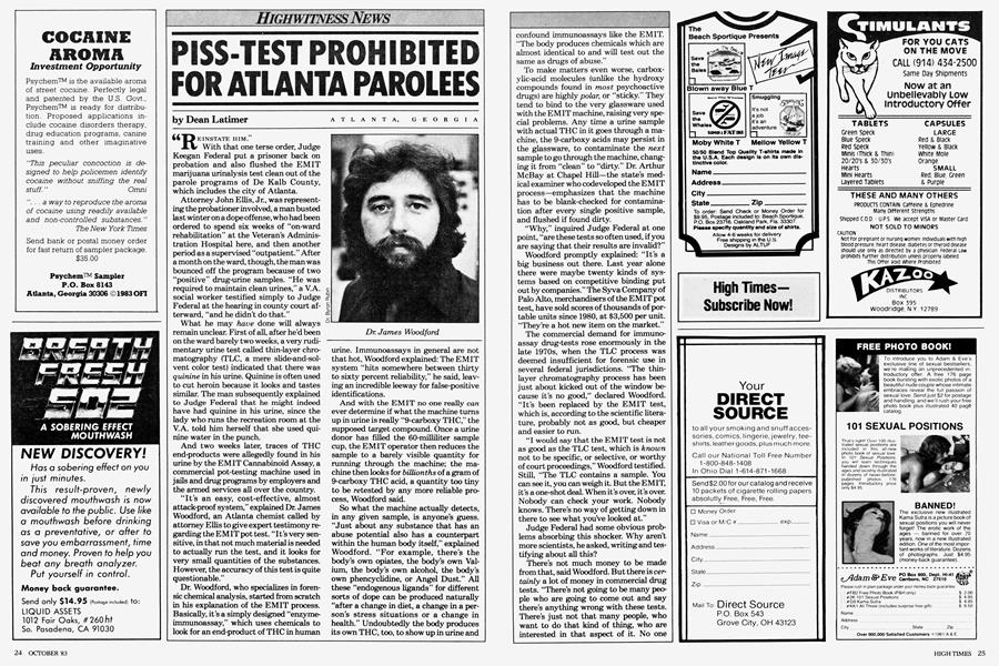 PISS-TEST PROHIBITED FOR ATLANTA PAROLEES