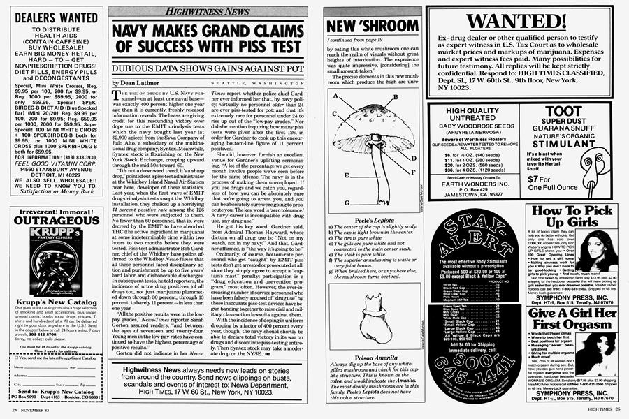 NAVY MAKES GRAND CLAIMS OF SUCCESS WITH PISS TEST