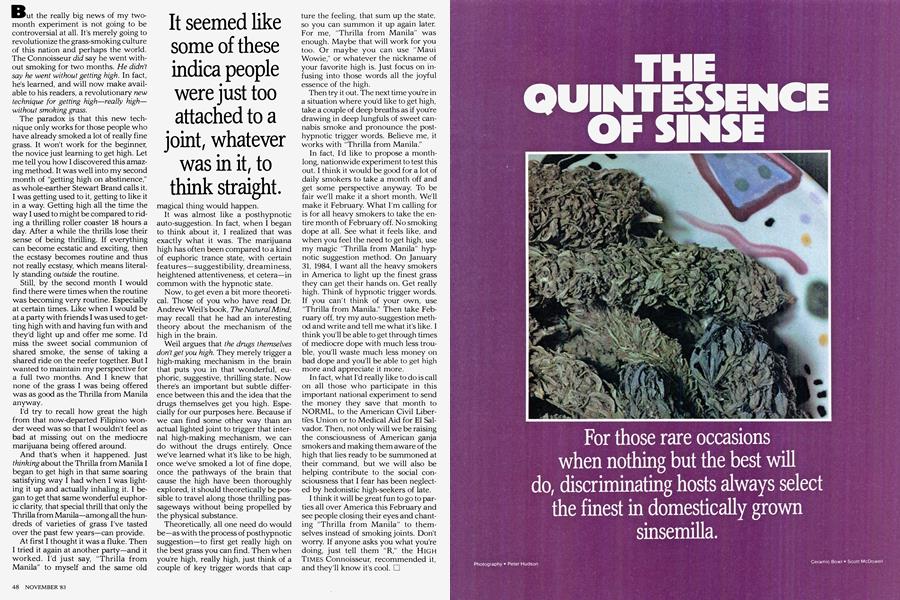THE QUINTESSENCE OF SINSE