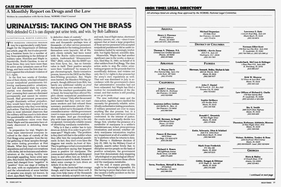 URINALYSIS: TAKING ON THE BRASS
