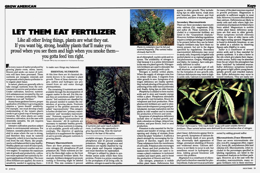 LET THEM EAT FERTILIZER