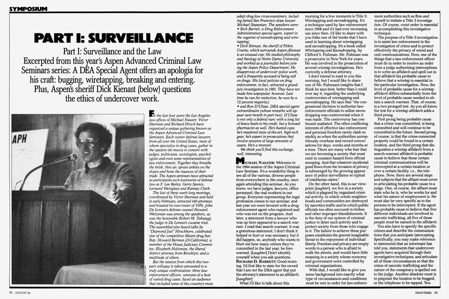 PART I: SURVEILLANCE