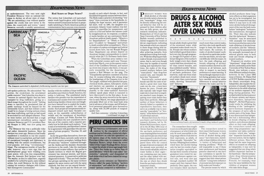 DRUGS & ALCOHOL ALTER SEX ROLES OVER LONG TERM