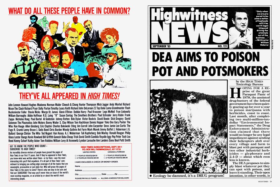 DEA AIMS TO POISON POT AND POTSMOKERS