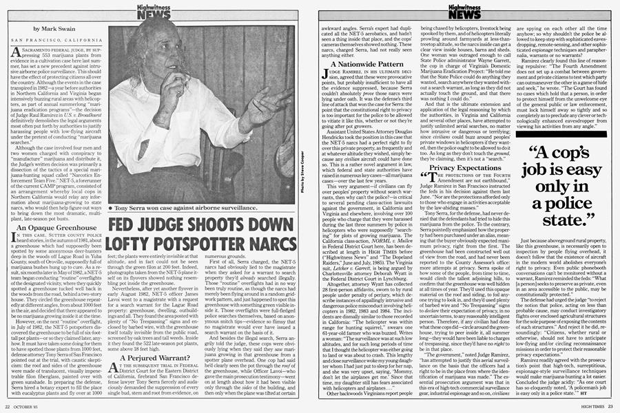 FED JUDGE SHOOTS DOWN LOFTY POTSPOTTER NARCS