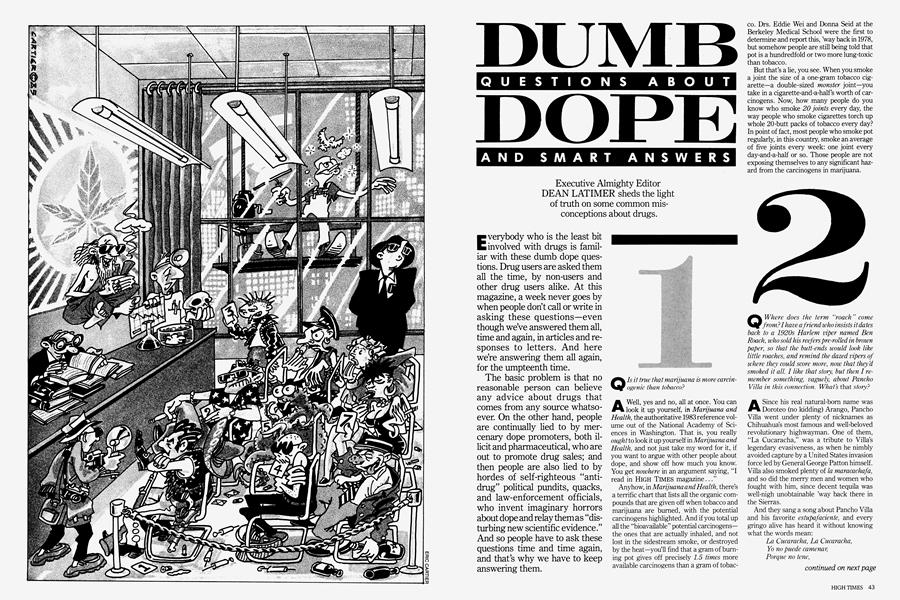 DUMB QUESTIONS ABOUT DOPE AND SMART ANSWERS