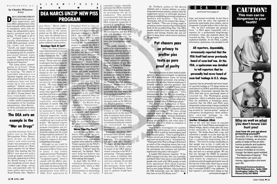 DEA NARCS UNZIP NEW PISS PROGRAM