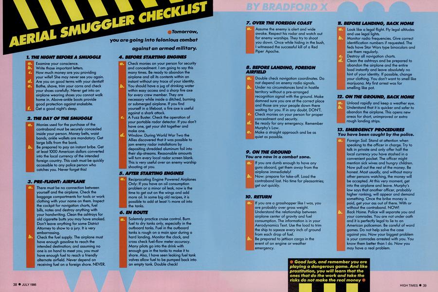 AERIAL SMUGGLER CHECKLIST