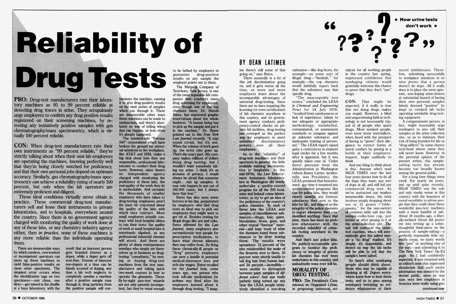 Reliability of Drug Tests