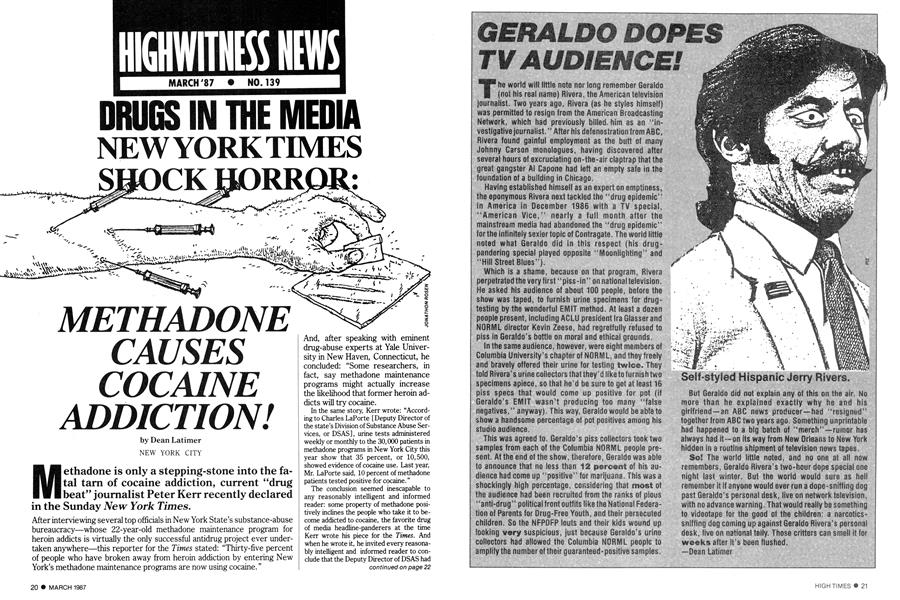 DRUGS IN THE MEDIA NEW YORK TIMES SHOCK HORROR:
