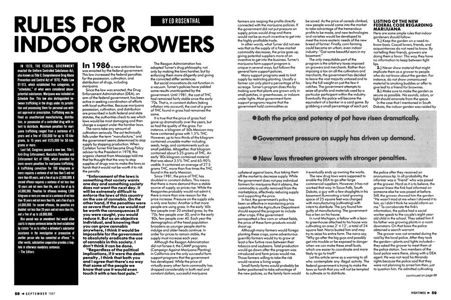 RULES FOR INDOOR GROWERS