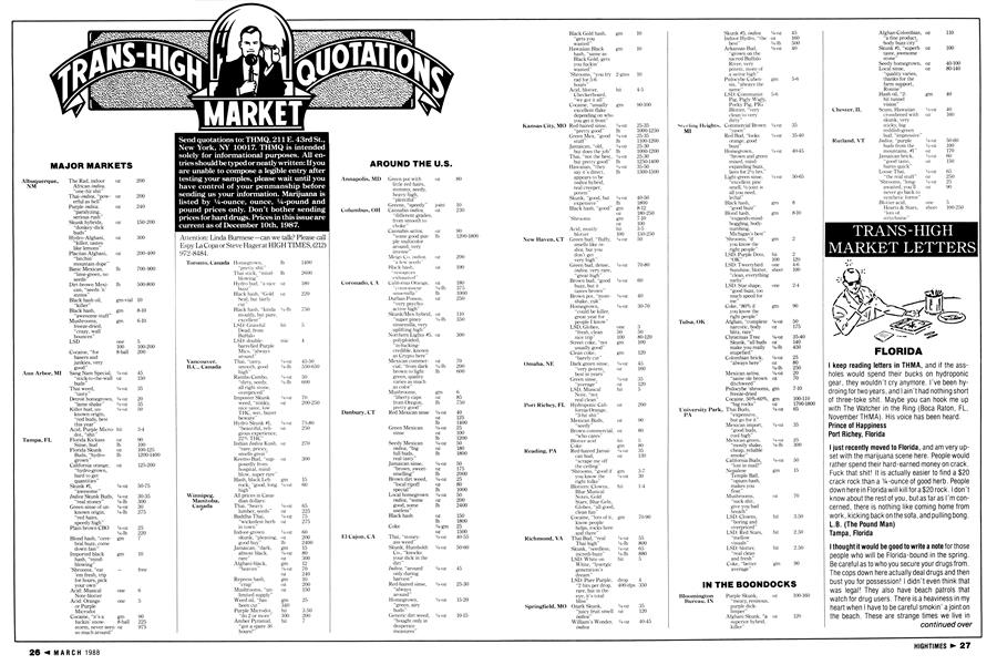 TRANS - HIGH MARKET LETTERS
